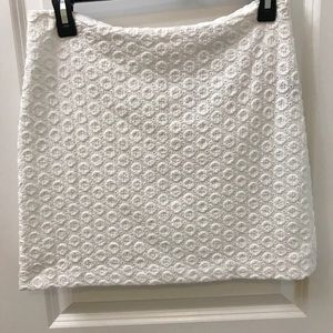 White eyelet print skirt